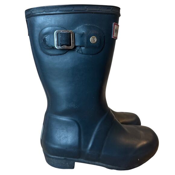 Hunter Original Kids Navy Rain Boots Size US 8 | EU 24 | Short Matte Rubber - Picture 1 of 9